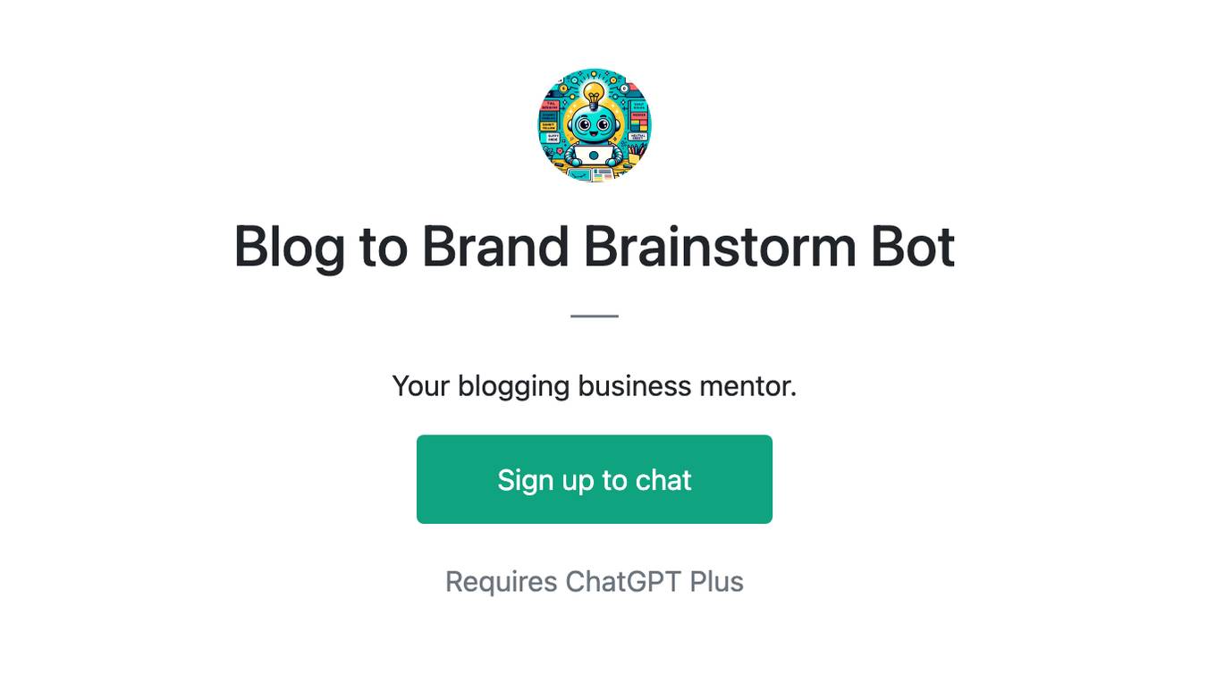 Blog to Brand Brainstorm Bot Screenshot