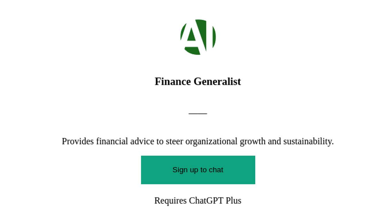 Finance Generalist Screenshot