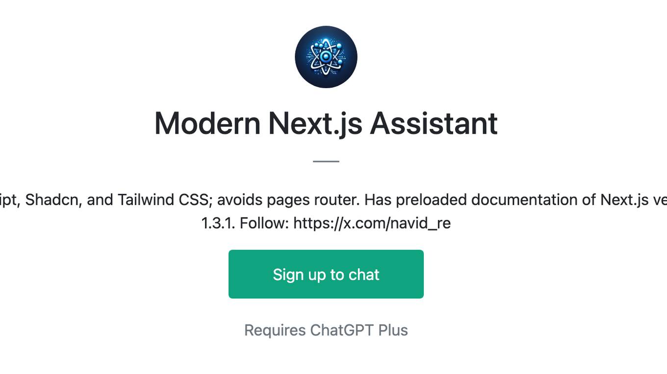 Modern Next.js Assistant Screenshot