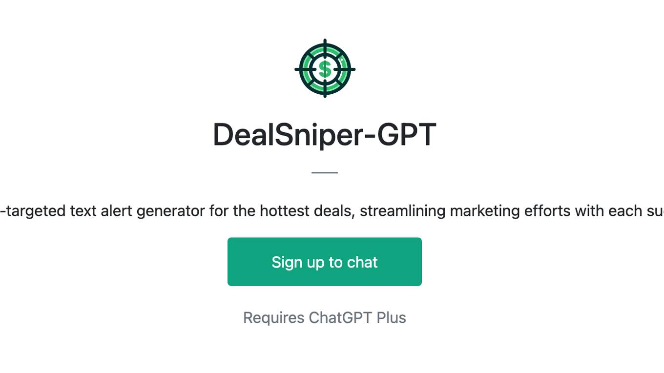 DealSniper-GPT Screenshot