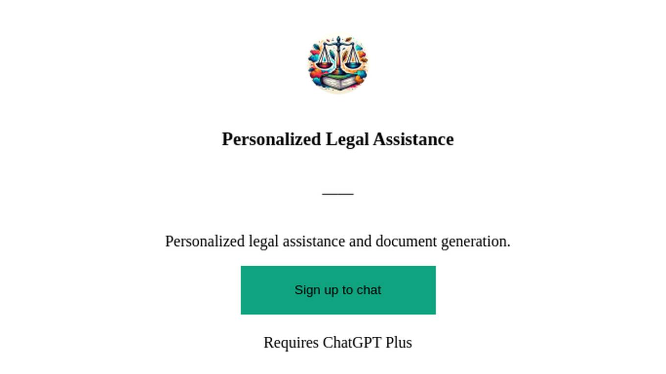 Personalized Legal Assistance Screenshot