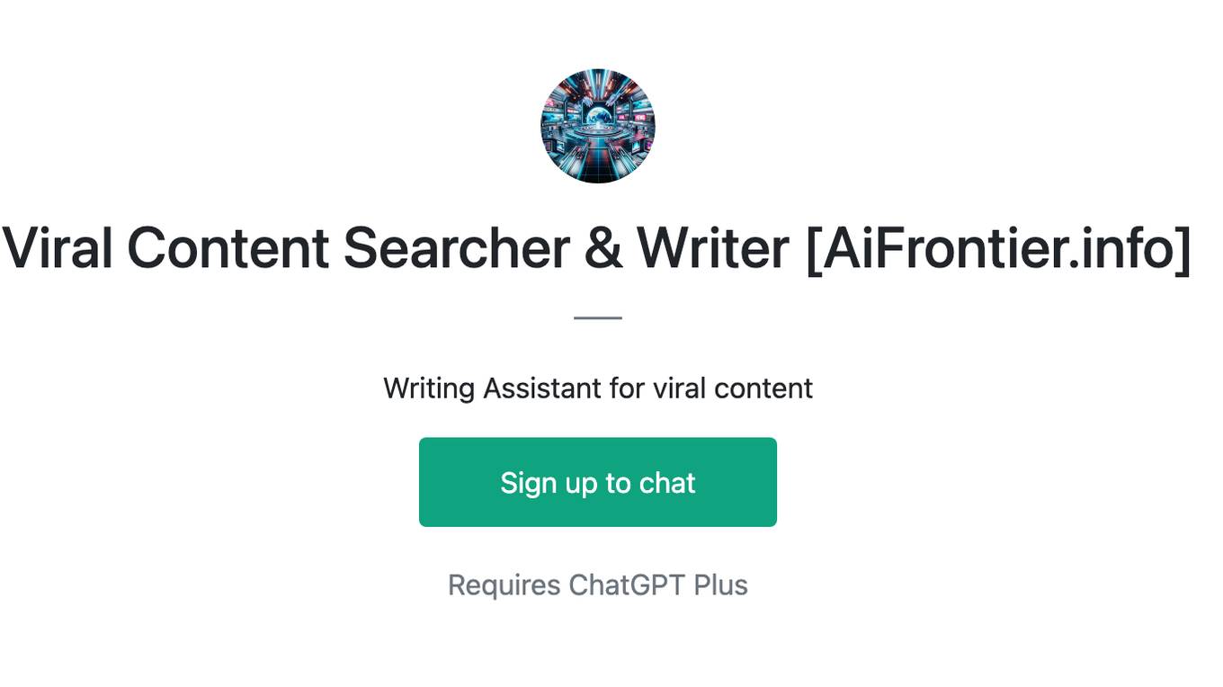 Viral Content Searcher & Writer [AiFrontier.info] Screenshot