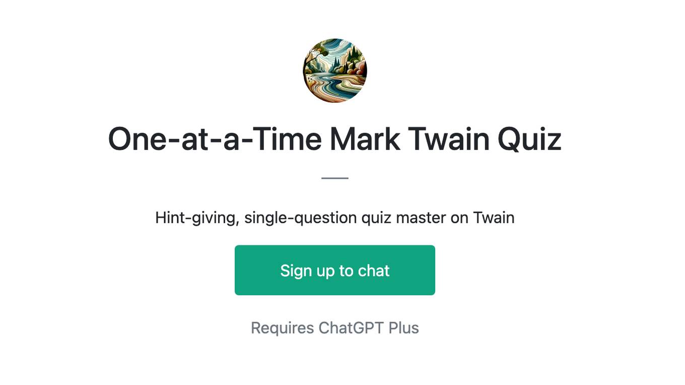 One-at-a-Time Mark Twain Quiz Screenshot