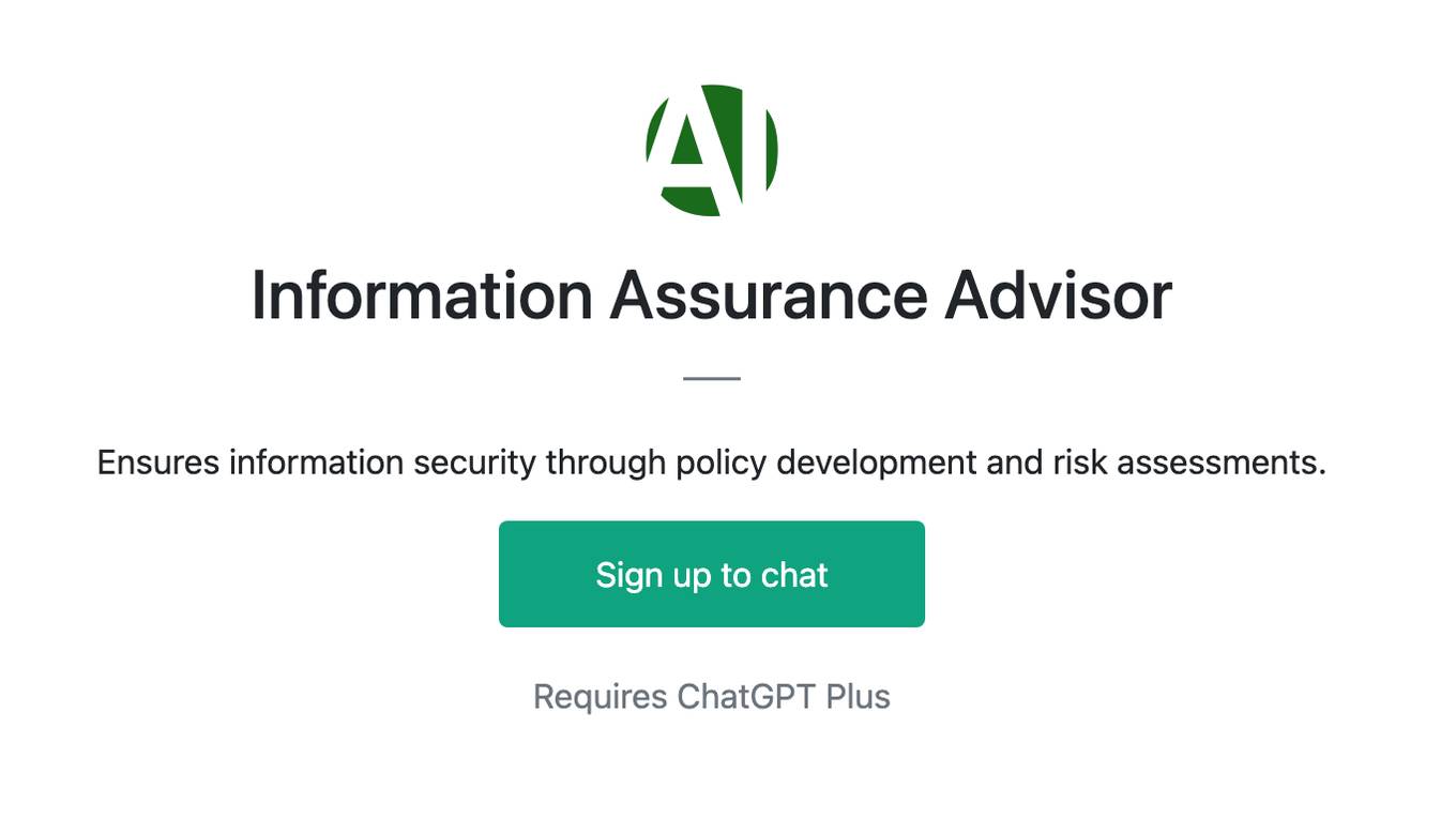 Information Assurance Advisor Screenshot