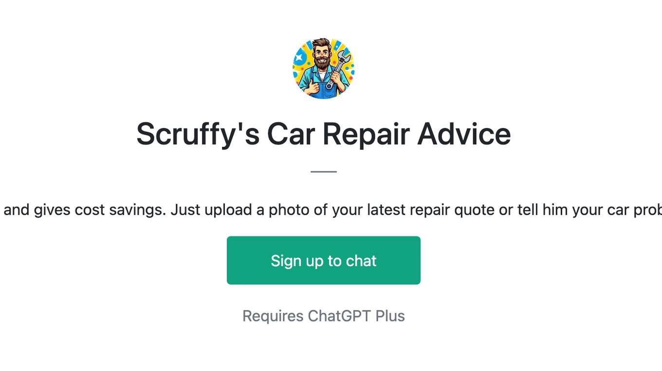 Scruffy's Car Repair Advice Screenshot