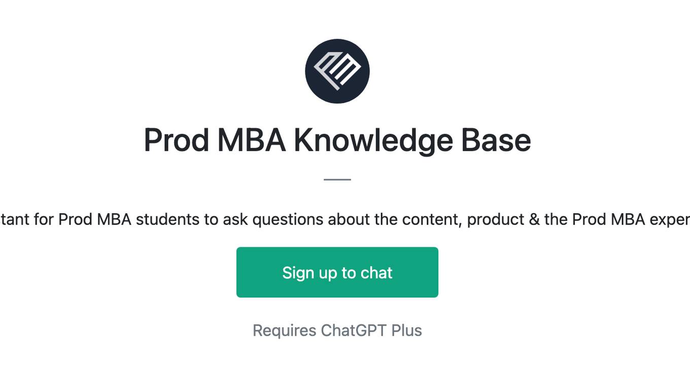 Prod MBA Knowledge Base Screenshot