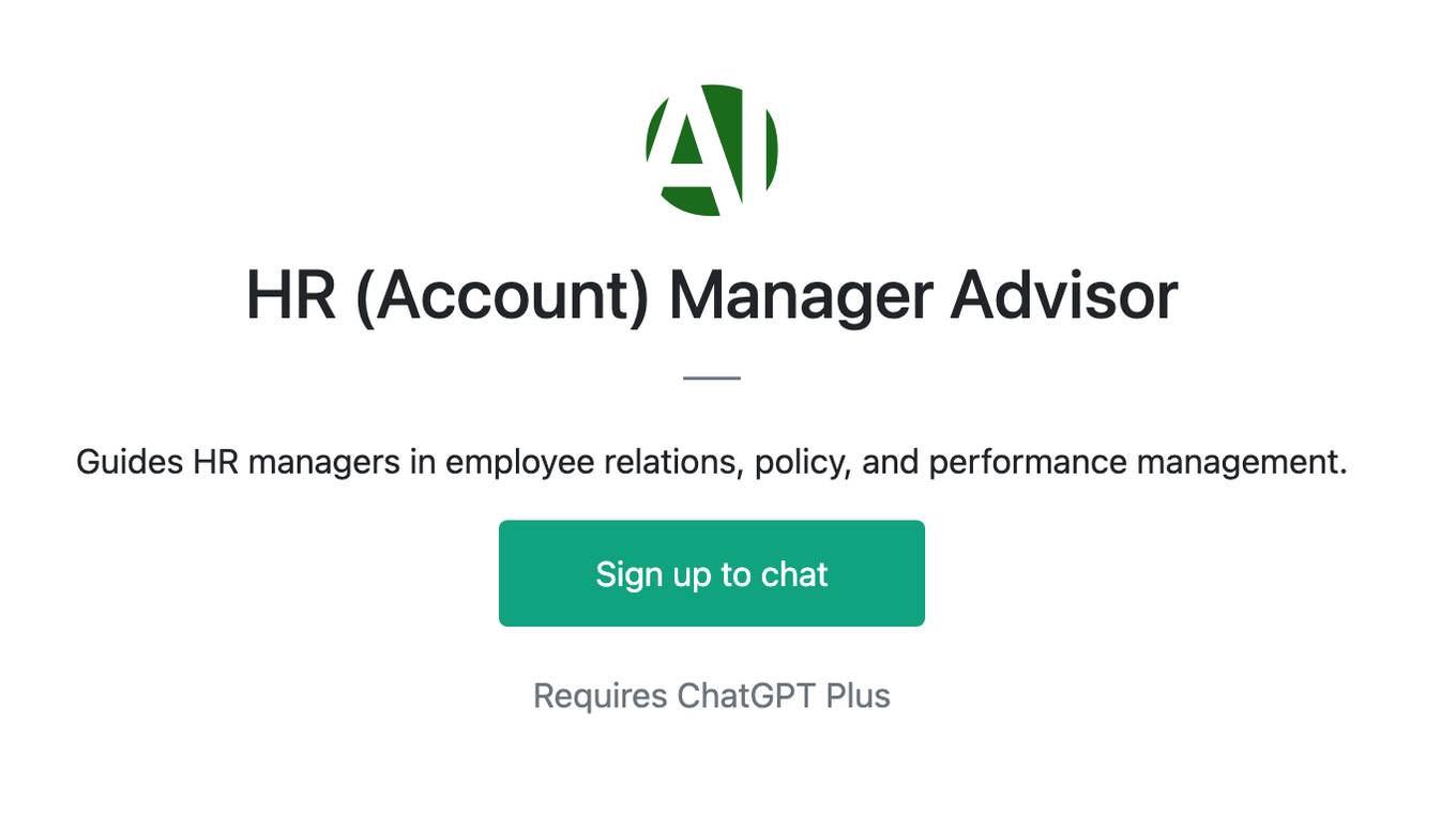 HR (Account) Manager Advisor Screenshot