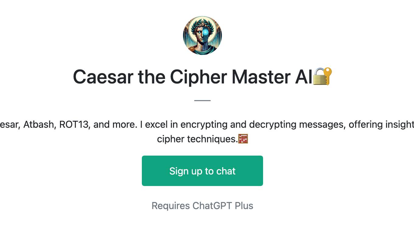 Caesar the Cipher Master AI🔐 Screenshot