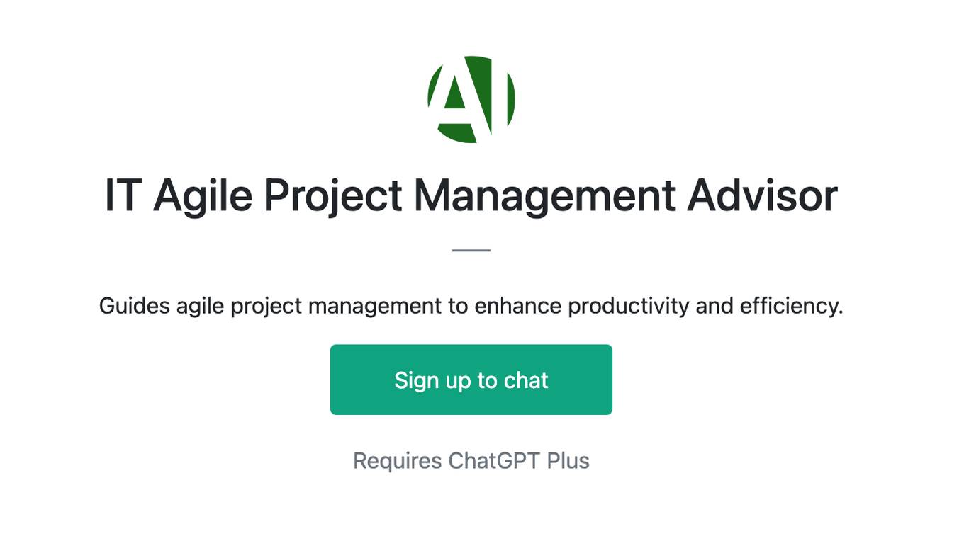 IT Agile Project Management Advisor Screenshot