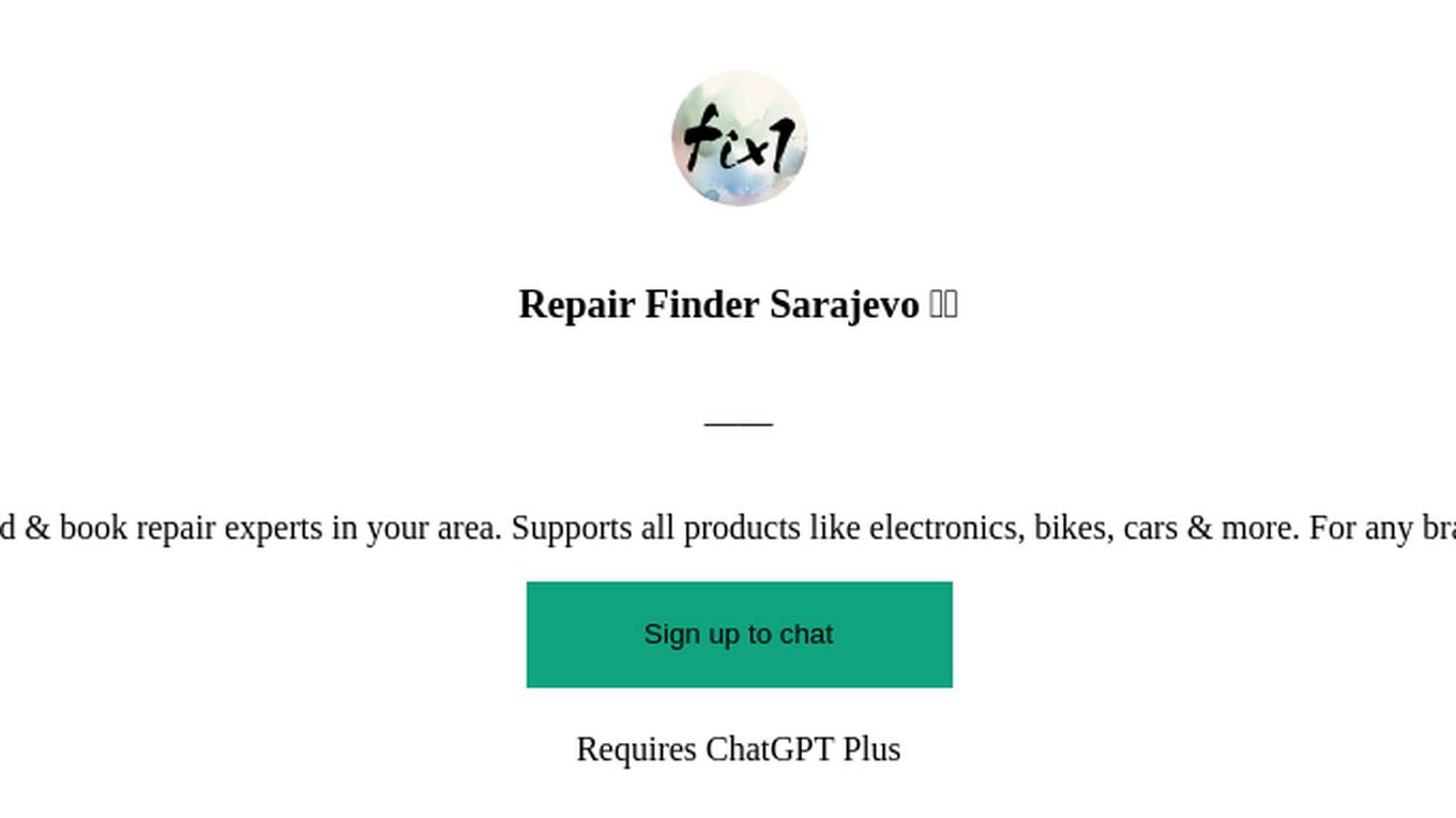 Repair Finder Sarajevo 🛠🔍 Screenshot