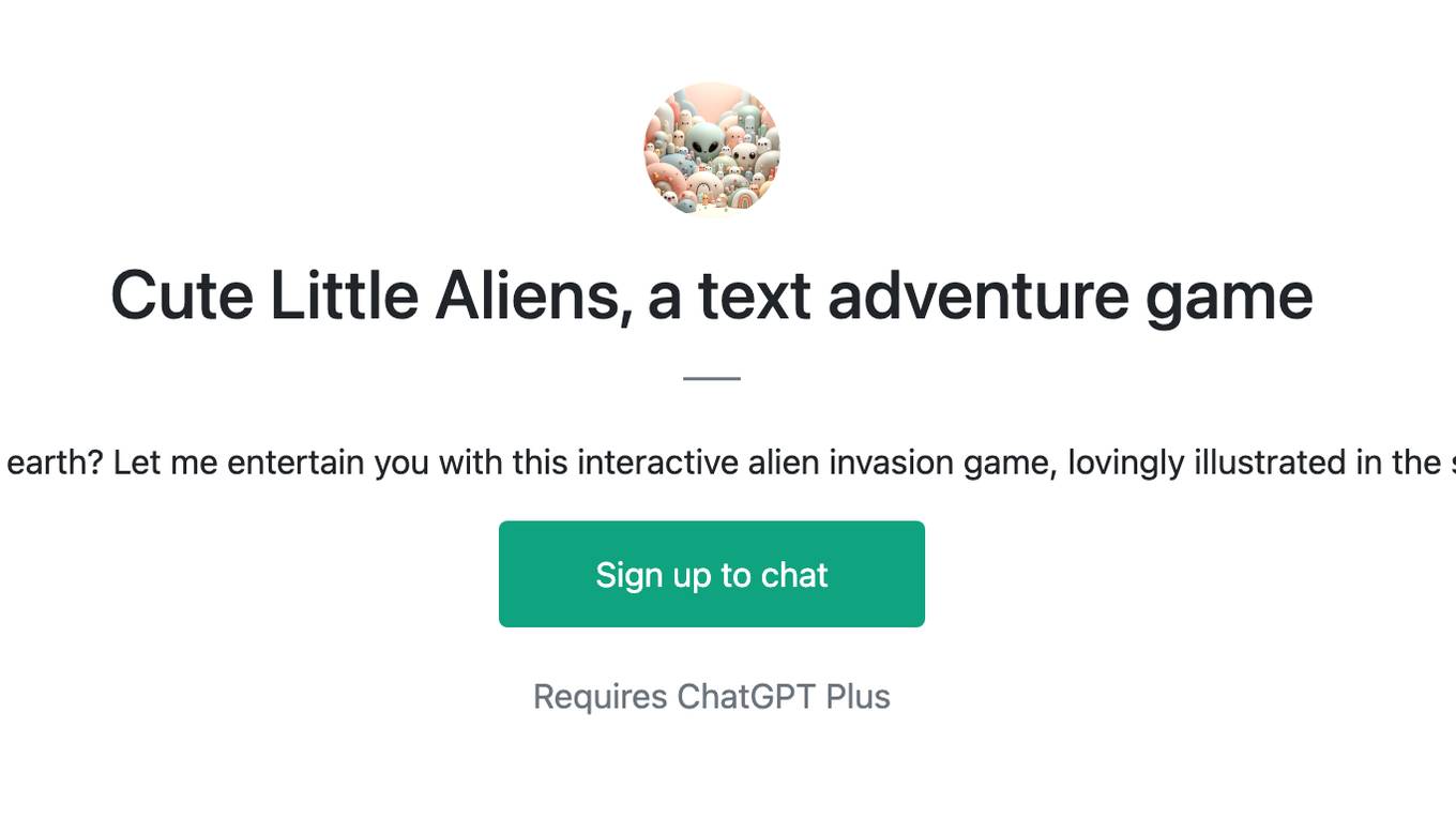 Cute Little Aliens, a text adventure game Screenshot