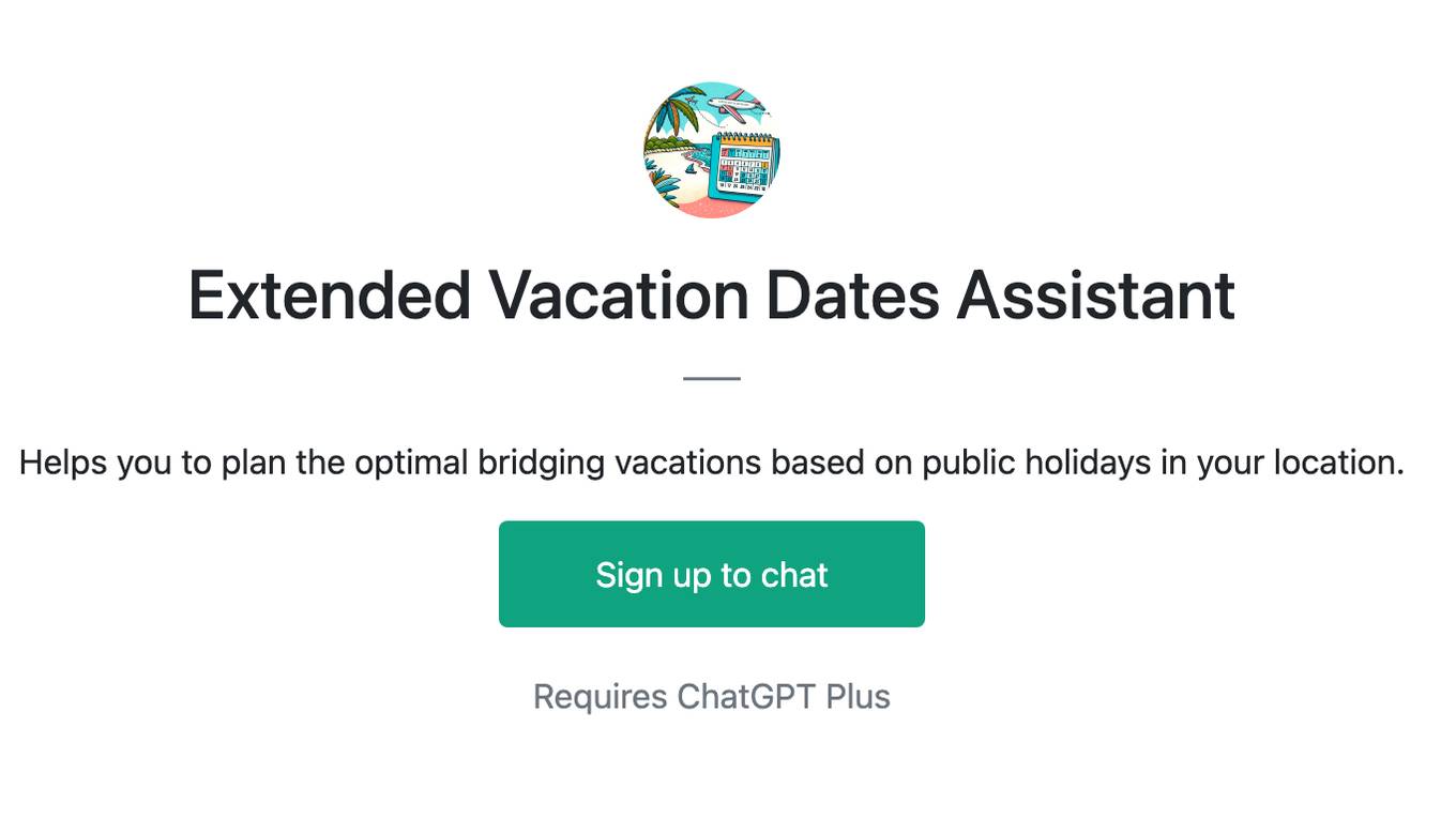 Extended Vacation Dates Assistant Screenshot