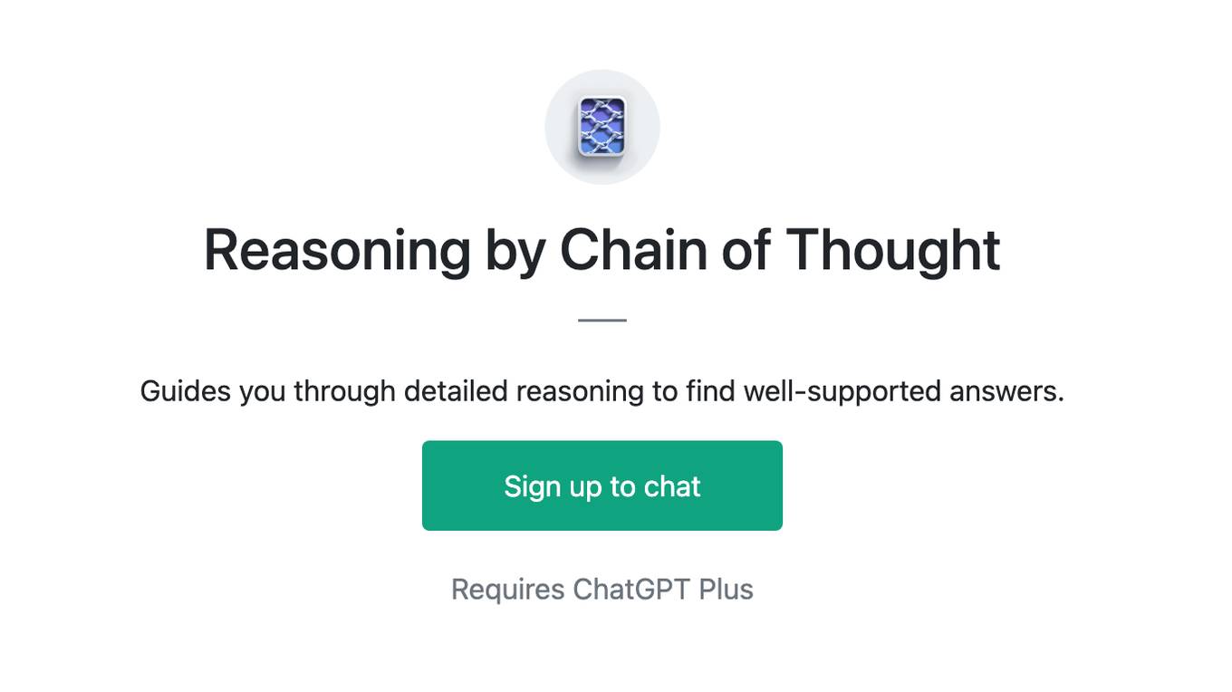 Reasoning by Chain of Thought Screenshot