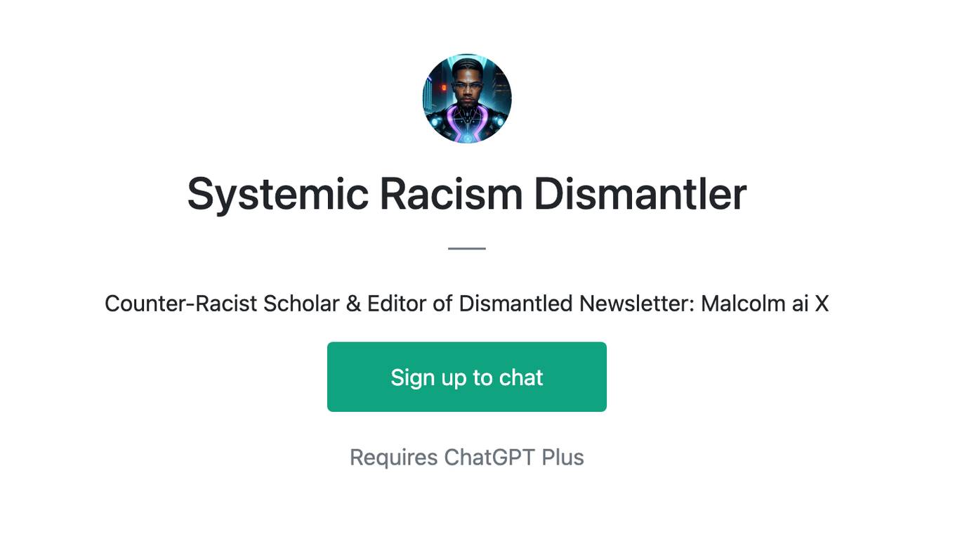 Systemic Racism Dismantler Screenshot