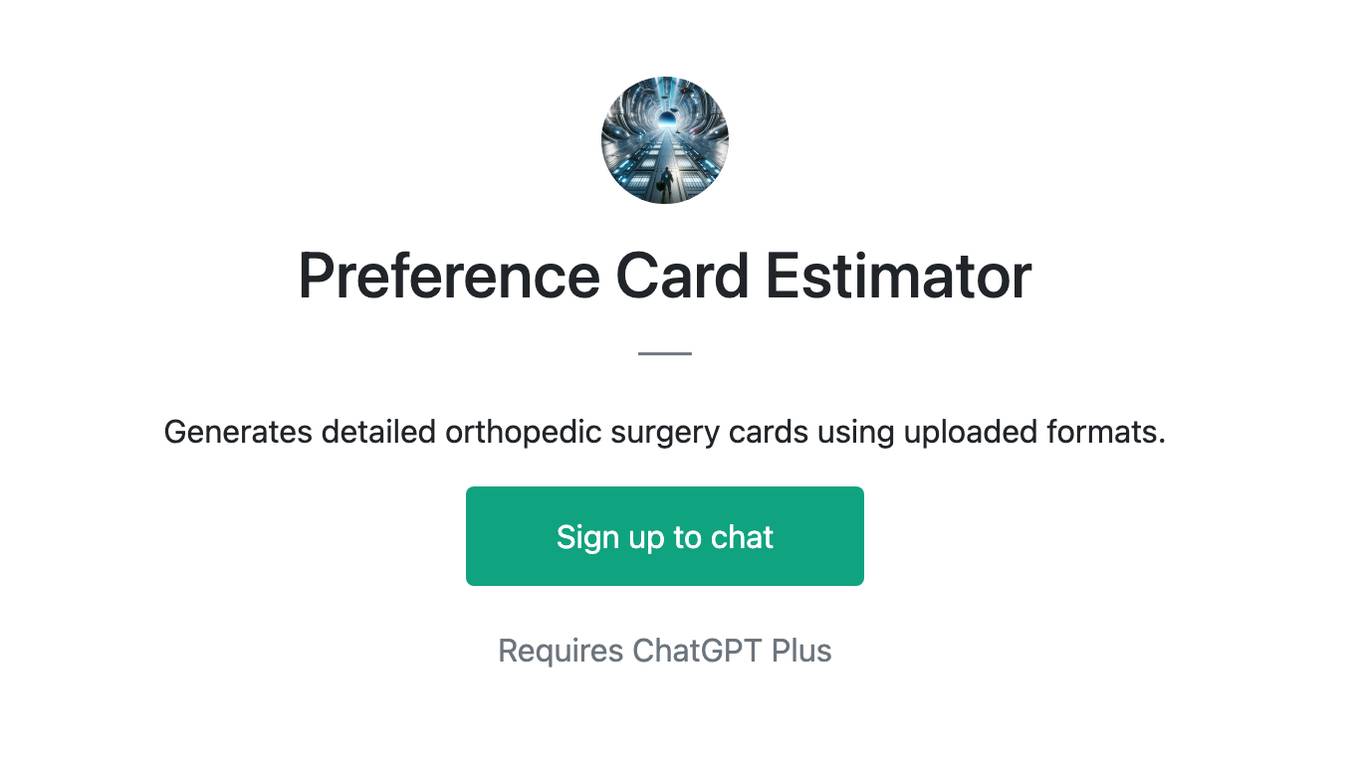 Preference Card Estimator Screenshot