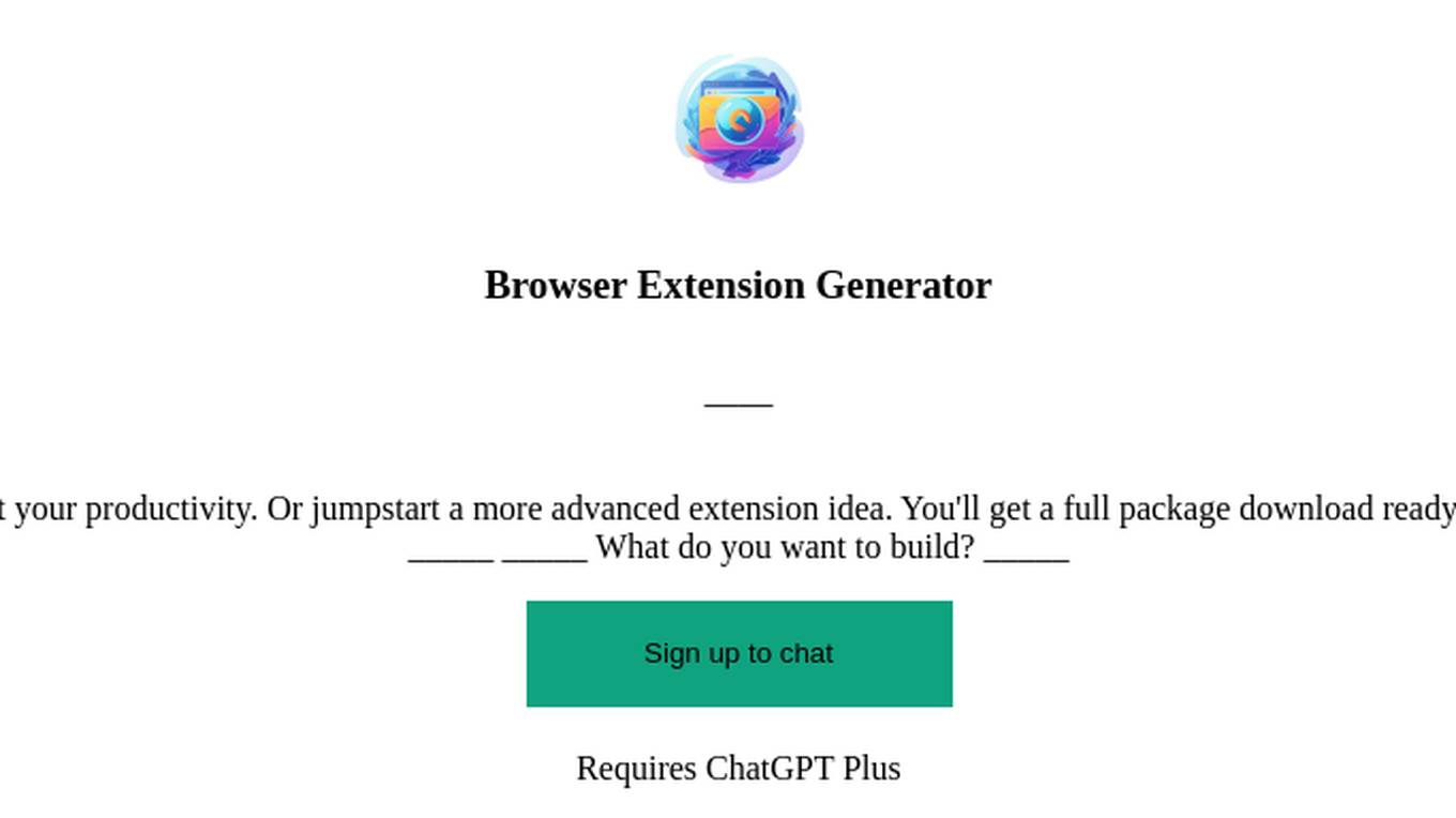 Browser Extension Generator Screenshot