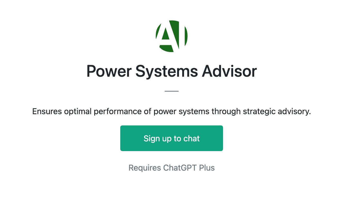 Power Systems Advisor Screenshot