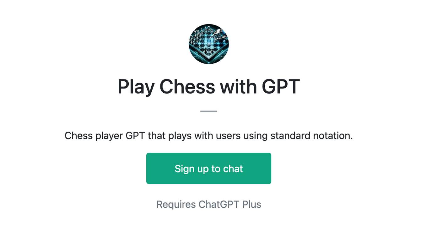 Play Chess with GPT Screenshot