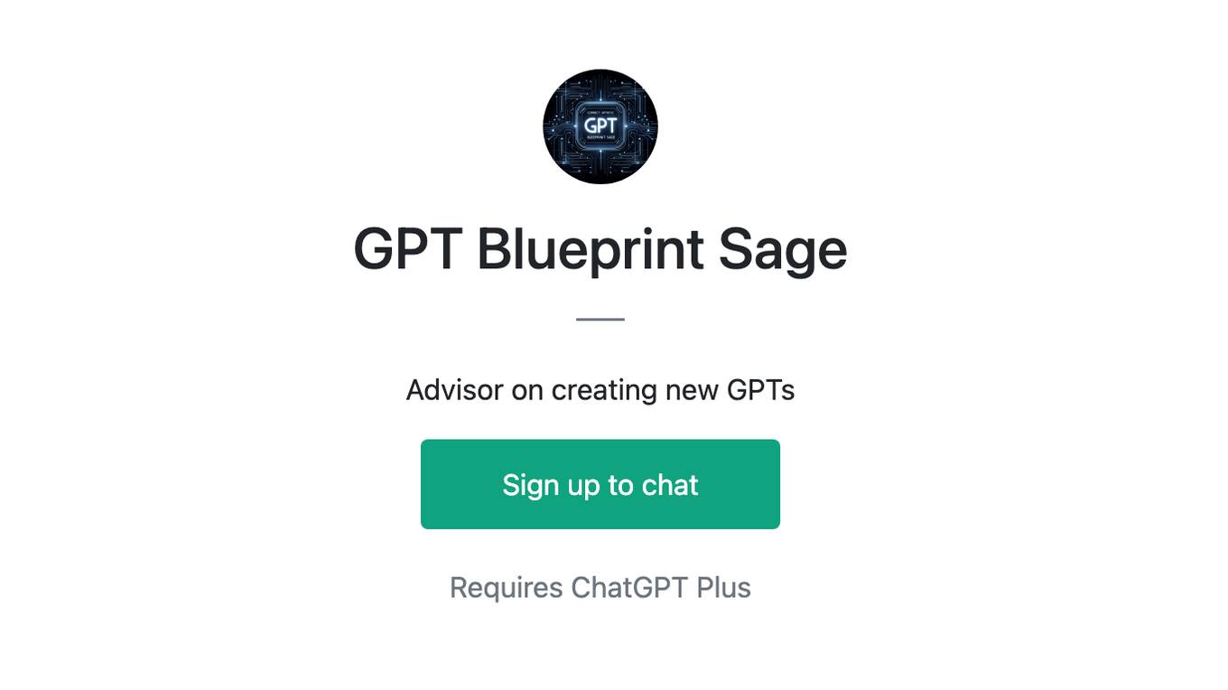 GPT Blueprint Sage Screenshot