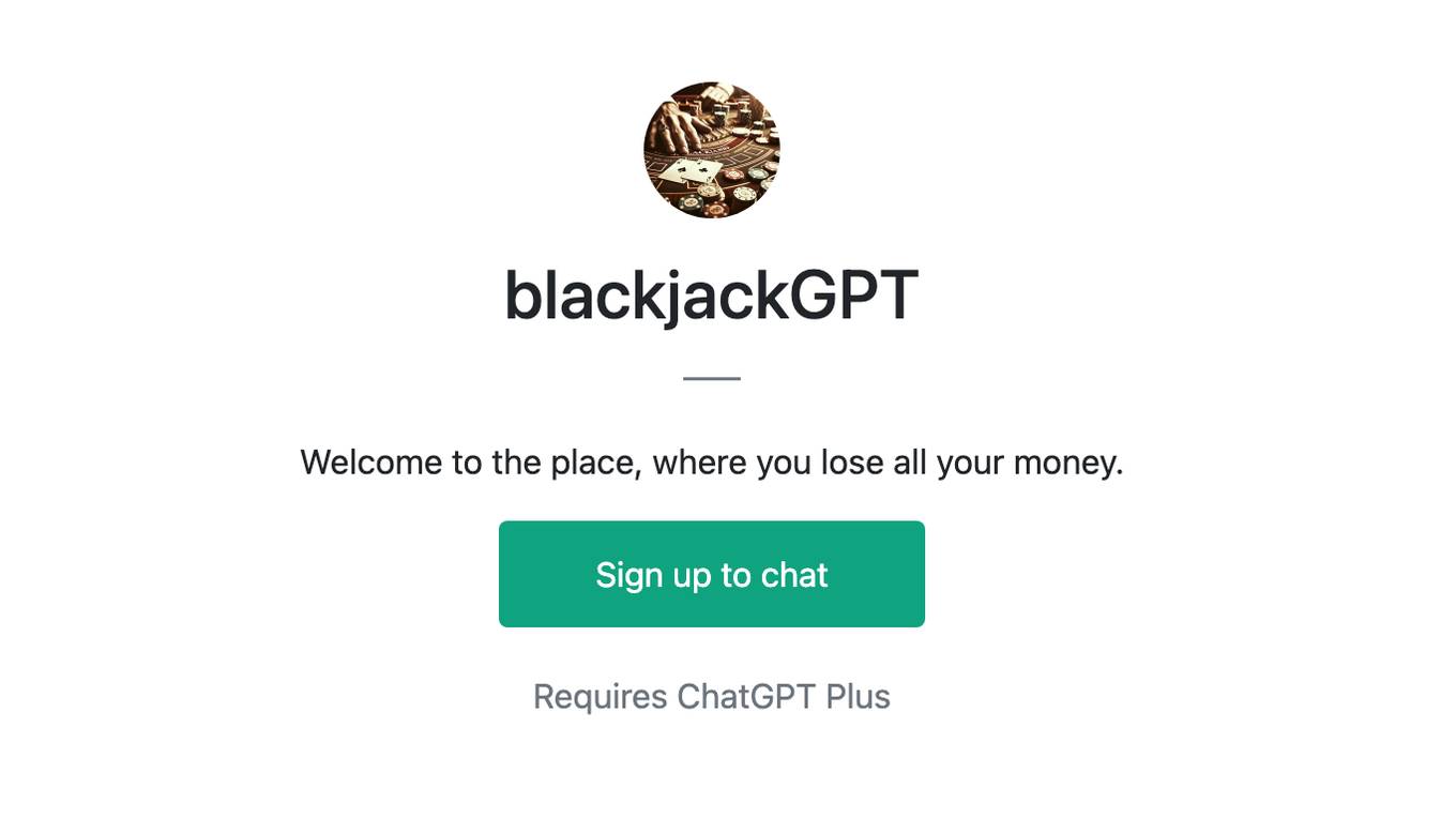 blackjackGPT Screenshot