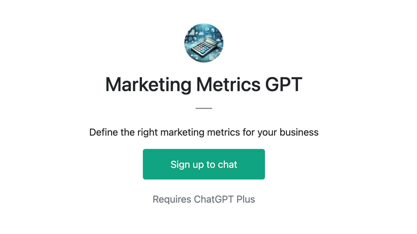 Marketing Metrics GPT Screenshot