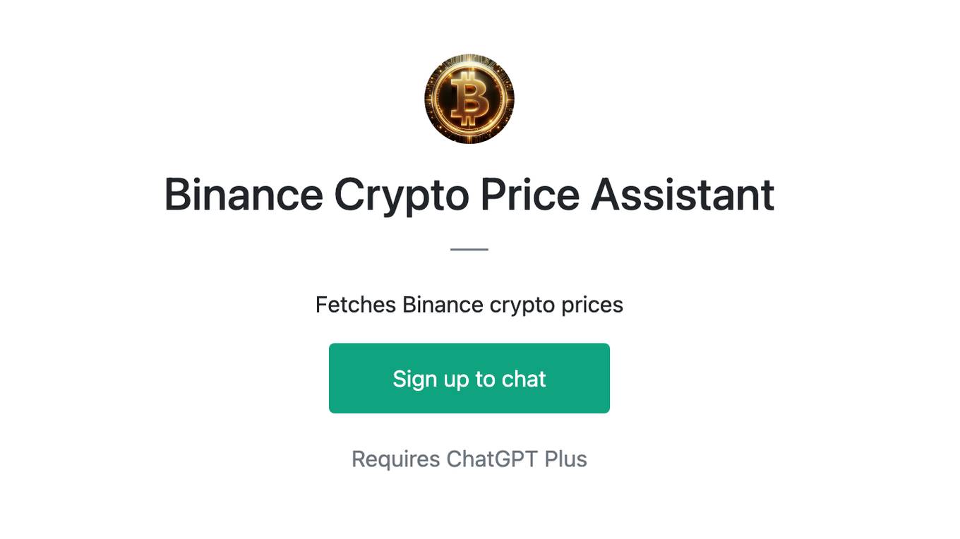 Binance Crypto Price Assistant Screenshot