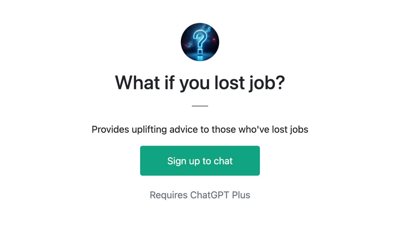 What if you lost job? Screenshot