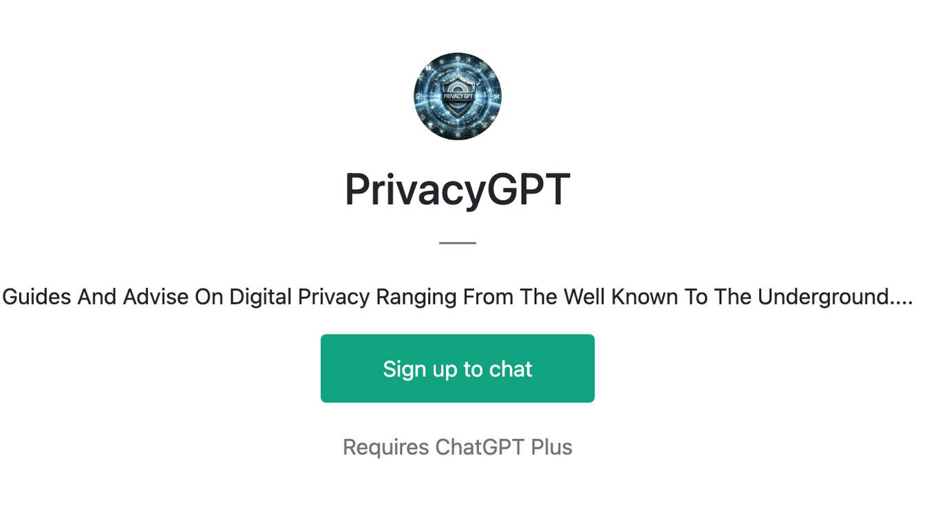 PrivacyGPT Screenshot