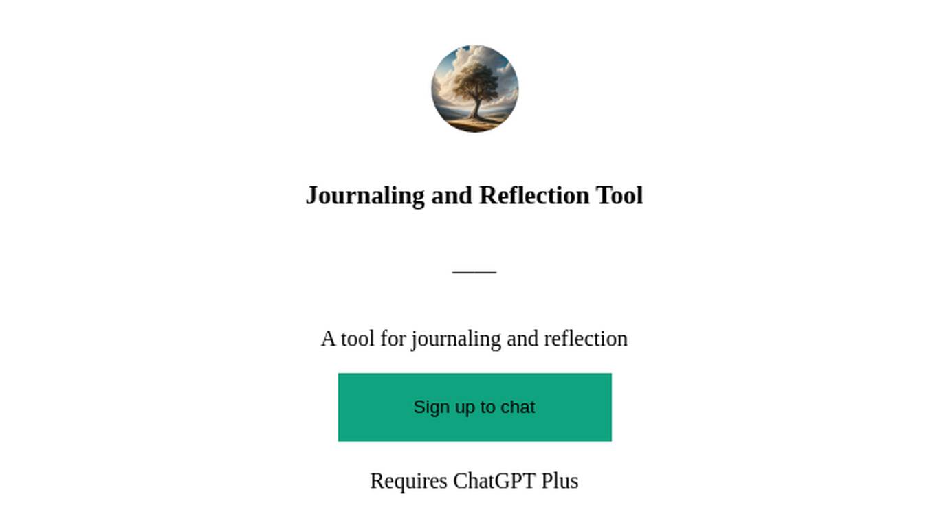 Journaling and Reflection Tool Screenshot