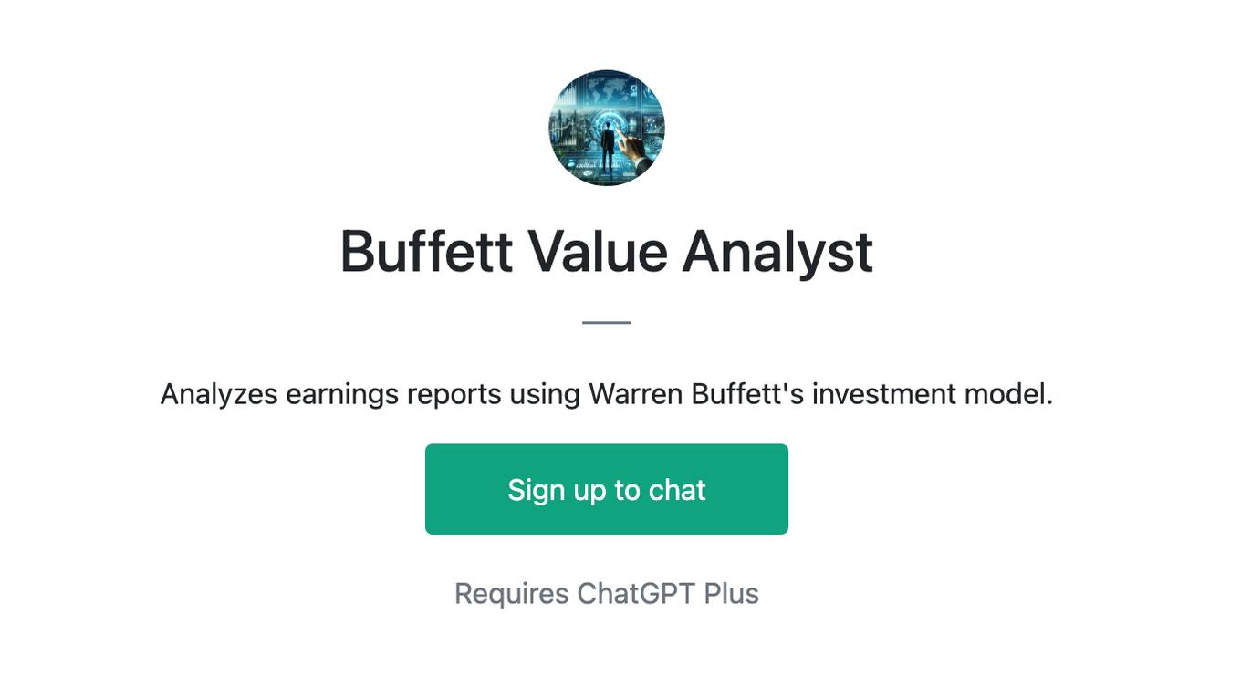 Buffett Value Analyst Screenshot