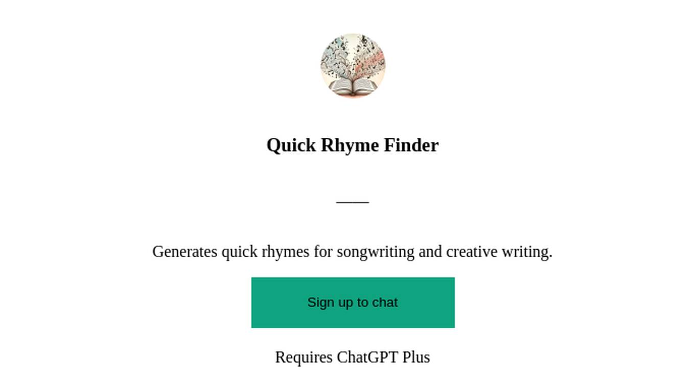 Quick Rhyme Finder Screenshot