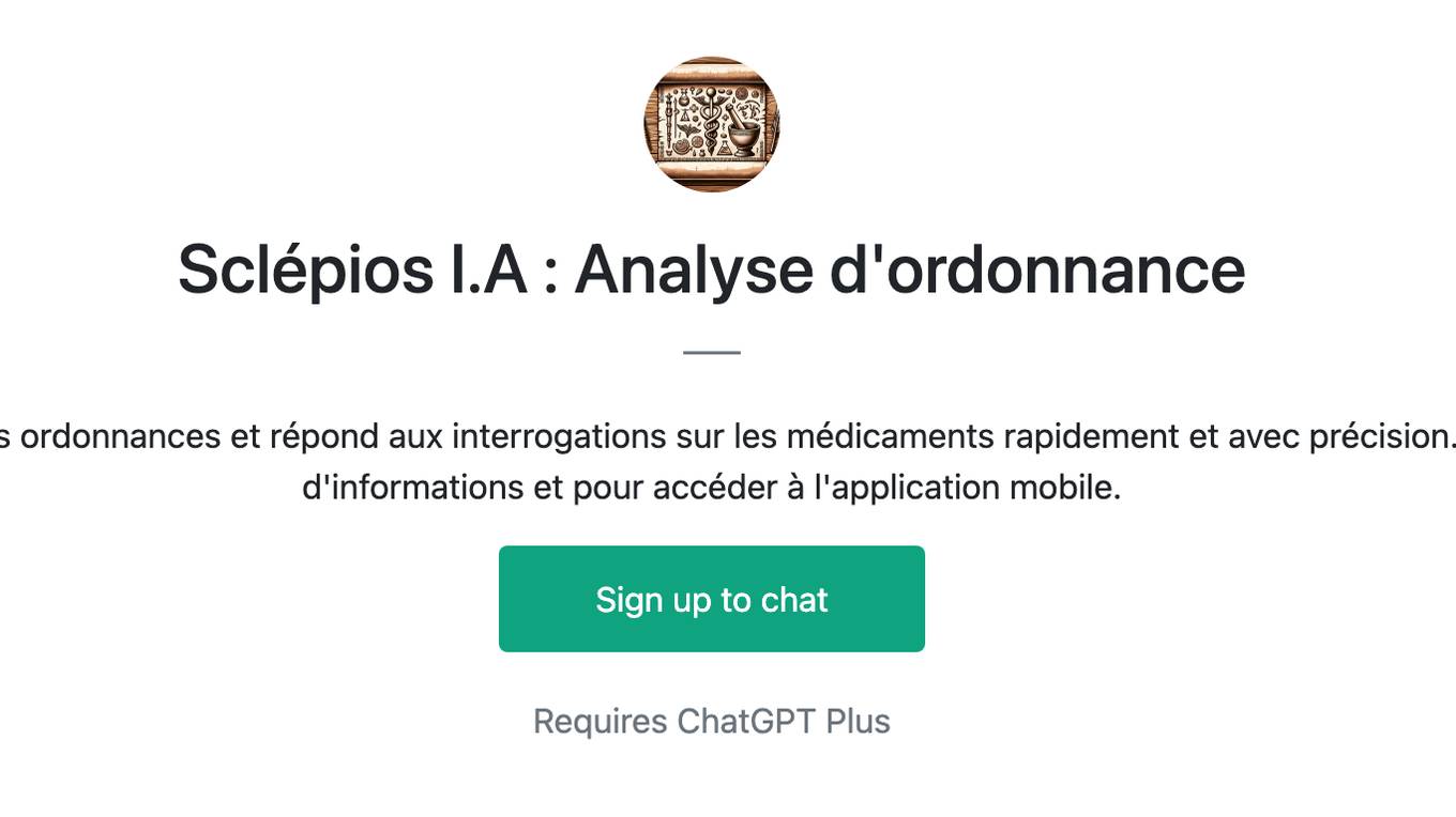 Sclépios I.A : Analyse d'ordonnance Screenshot