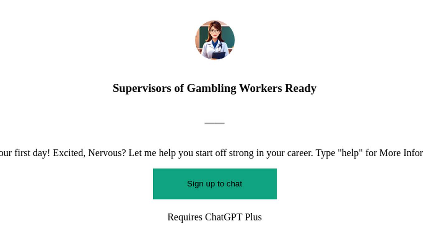 Supervisors of Gambling Workers Ready Screenshot