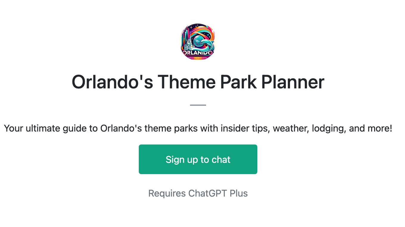 Orlando's Theme Park Planner Screenshot