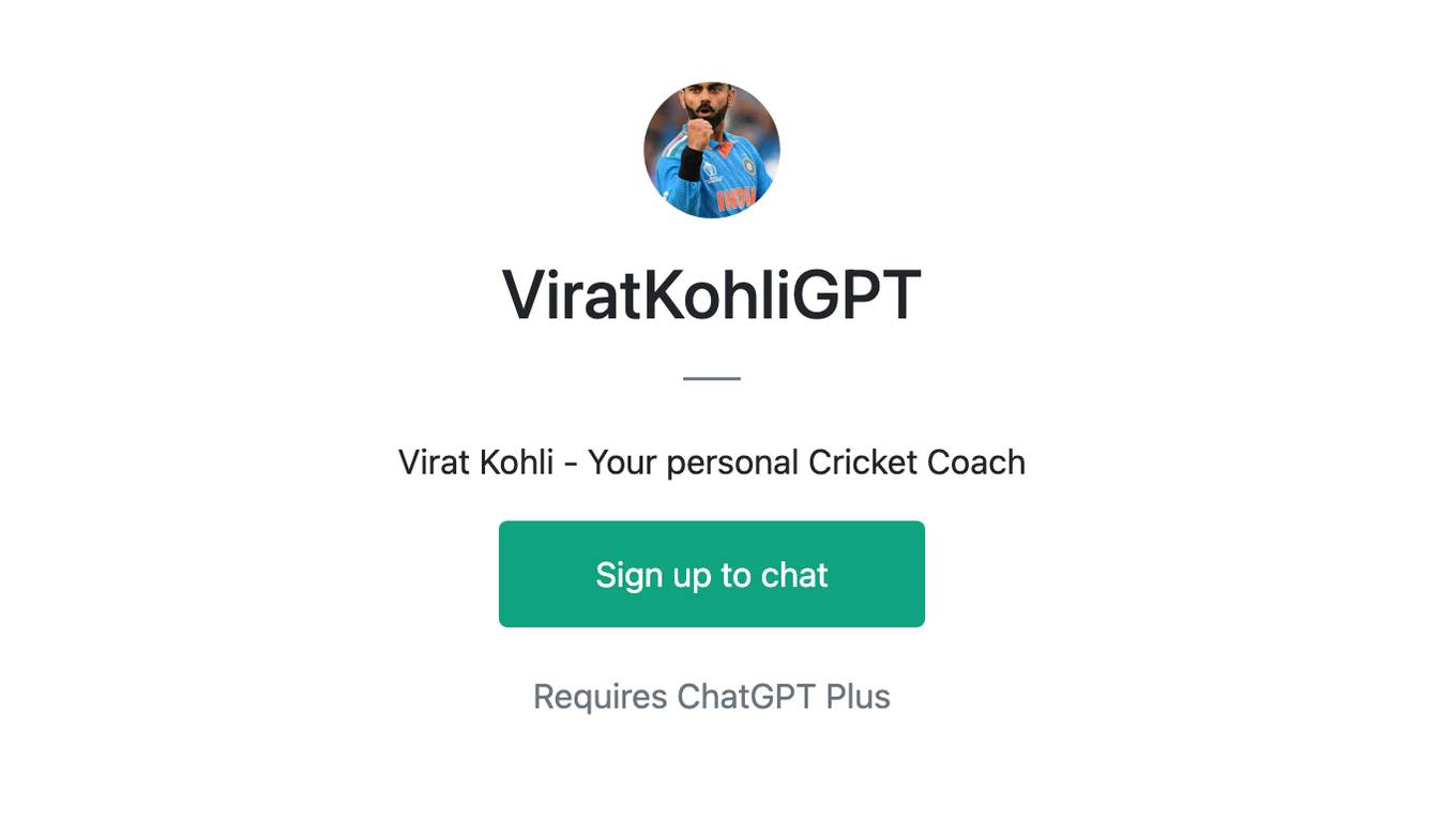 ViratKohliGPT Screenshot