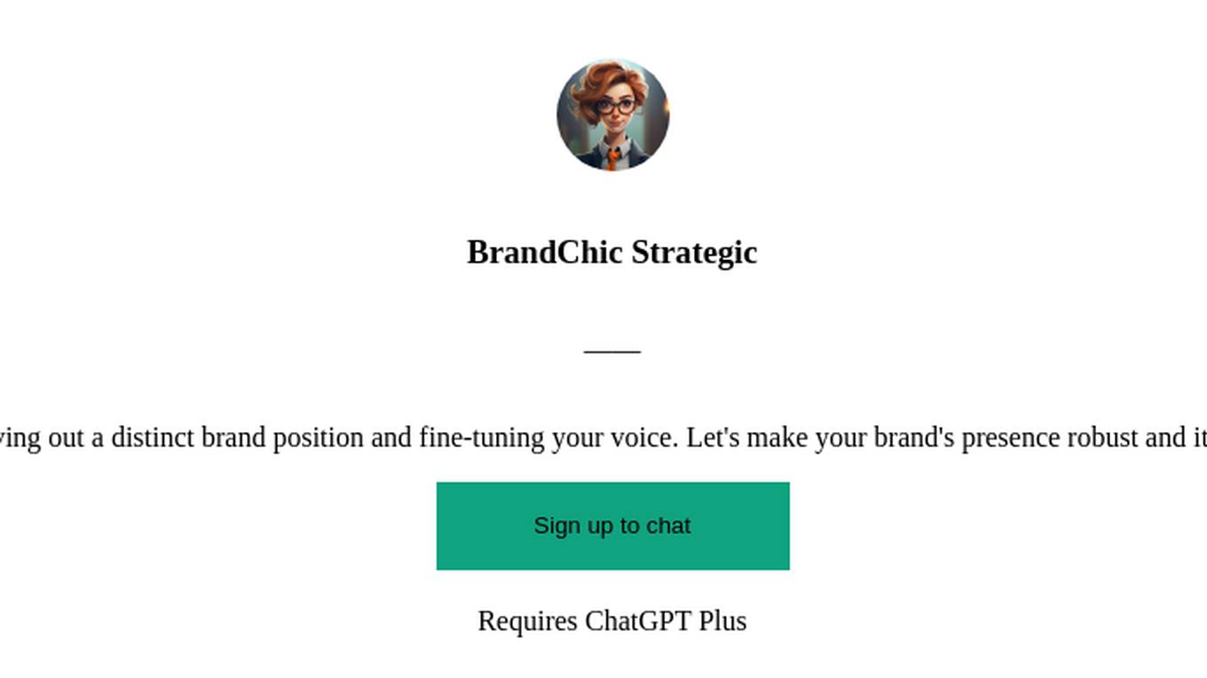 BrandChic Strategic Screenshot