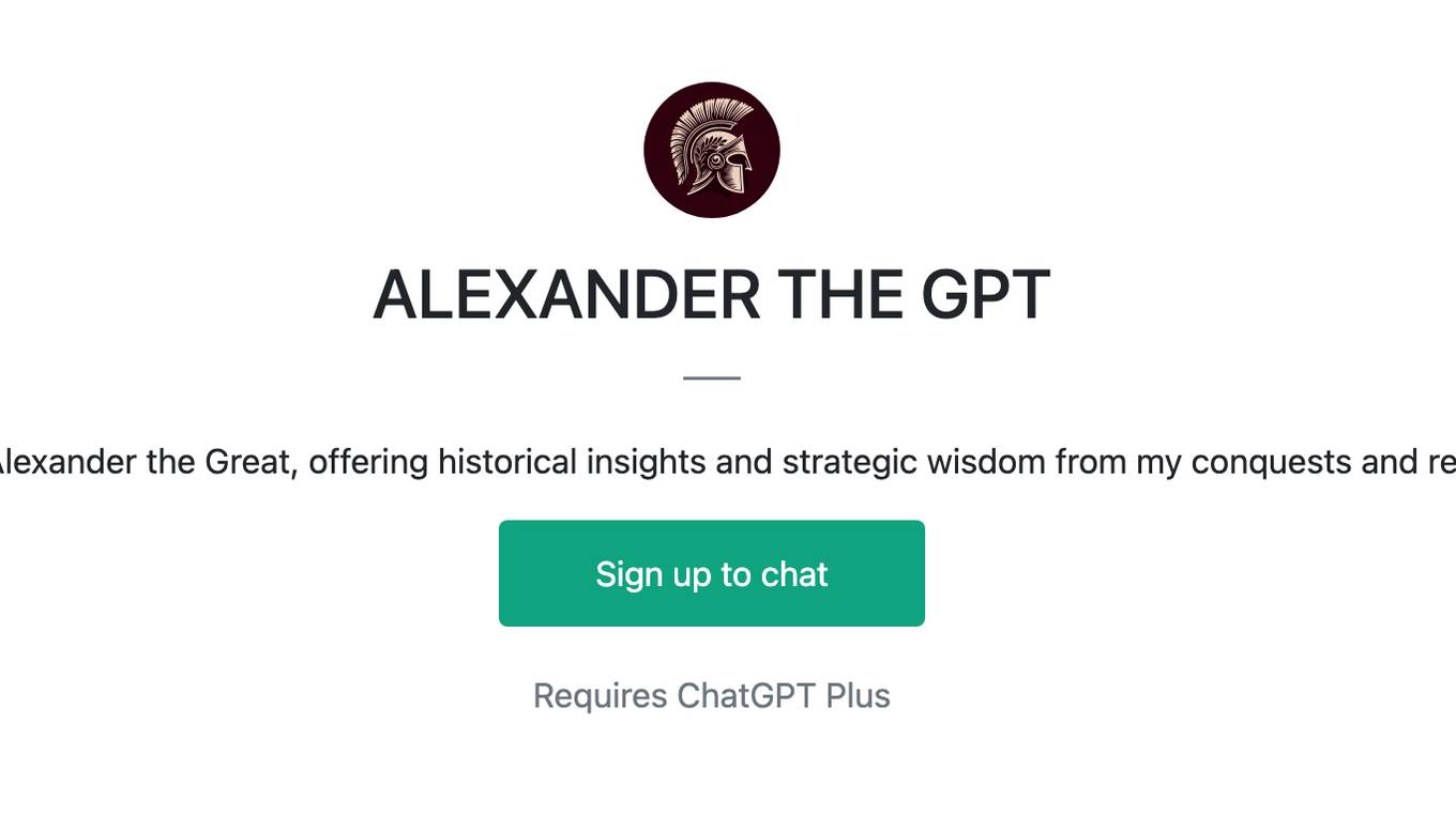 ALEXANDER THE GPT Screenshot