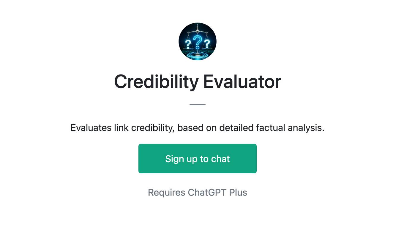 Credibility Evaluator Screenshot