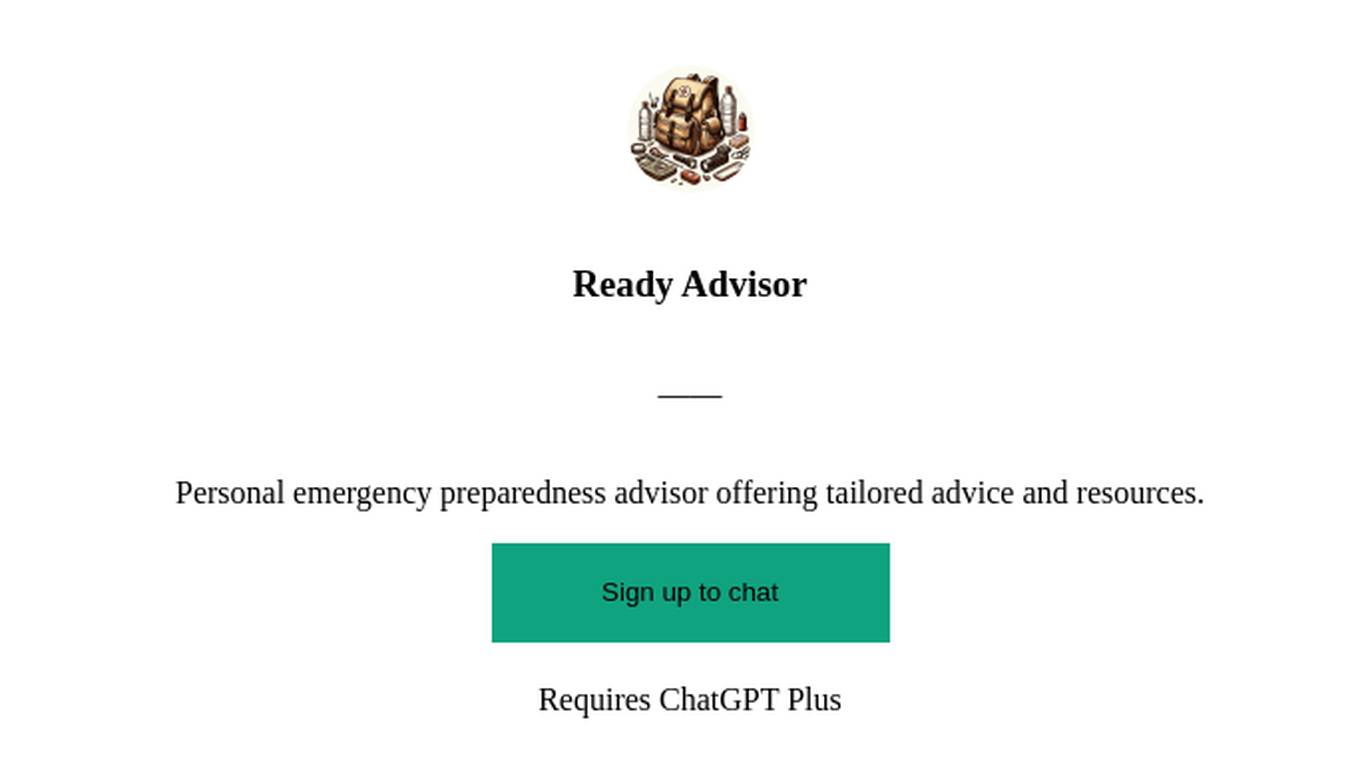 Ready Advisor Screenshot