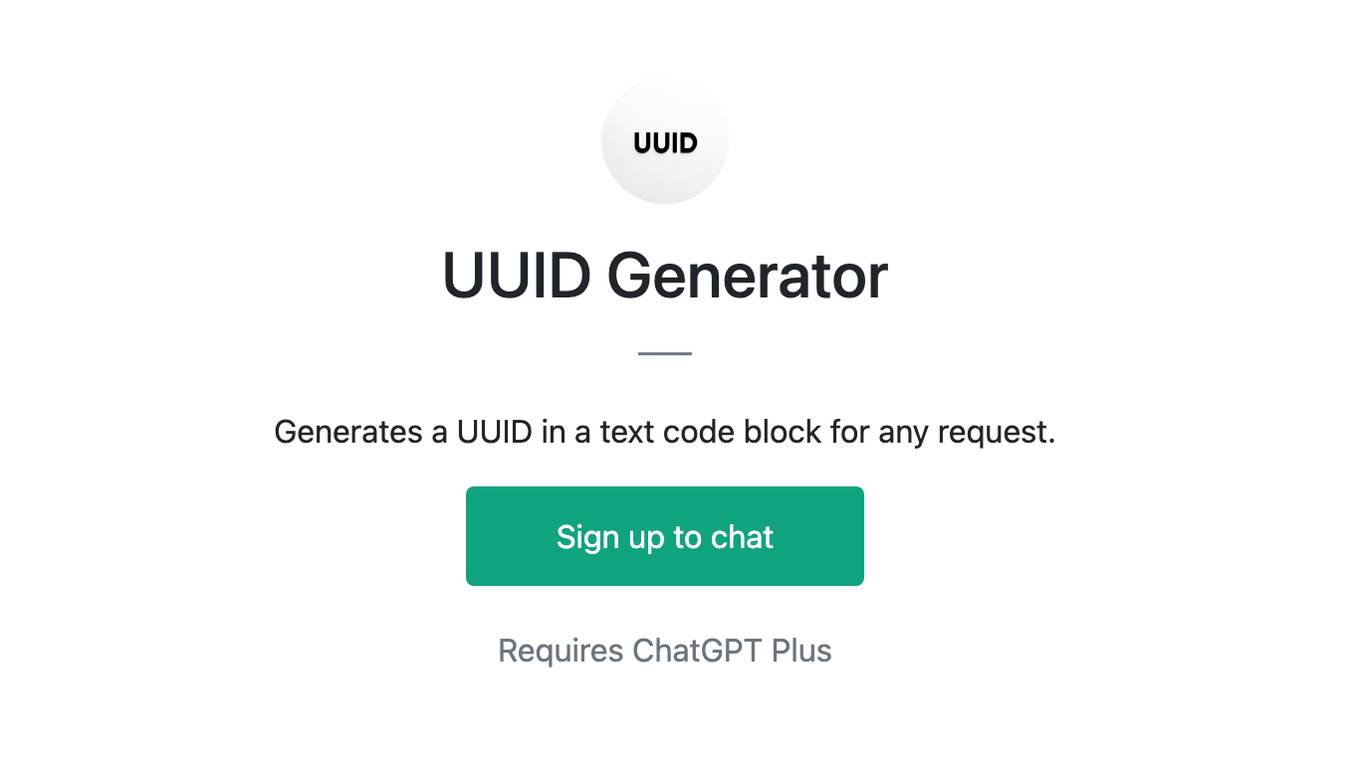 UUID Generator Screenshot