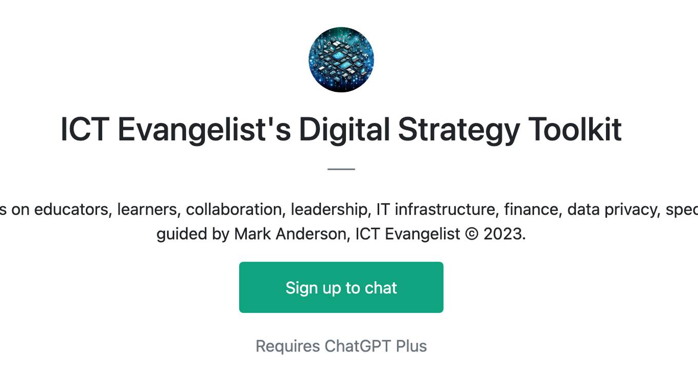 ICT Evangelist's Digital Strategy Toolkit Screenshot