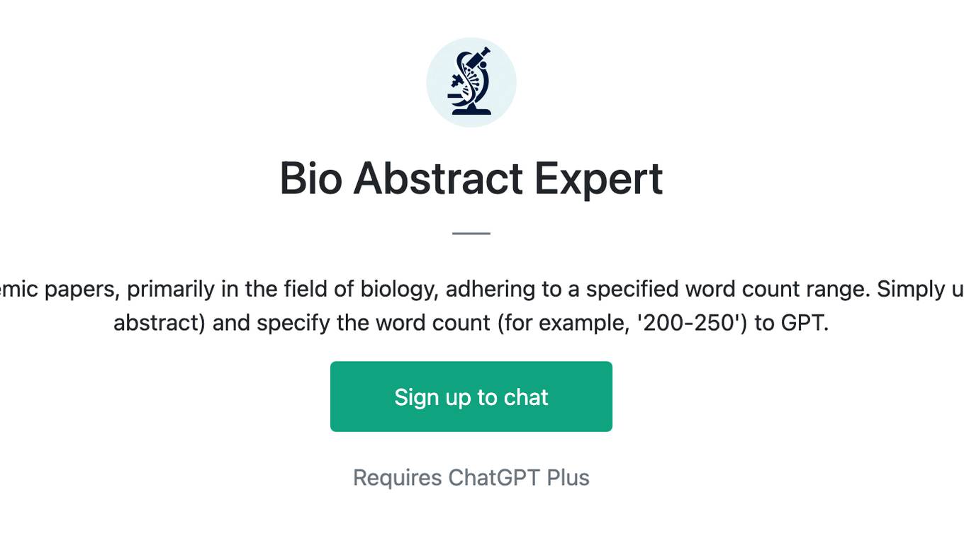 Bio Abstract Expert Screenshot