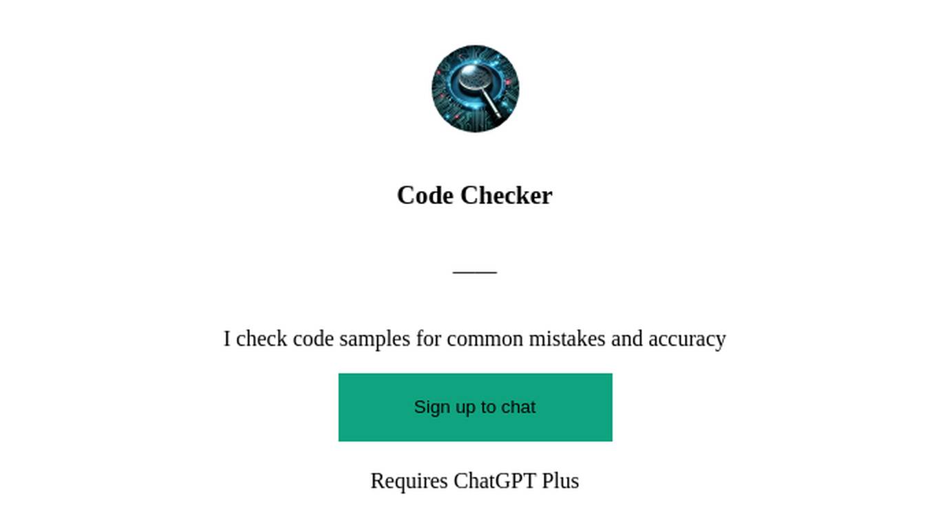 Code Checker Screenshot