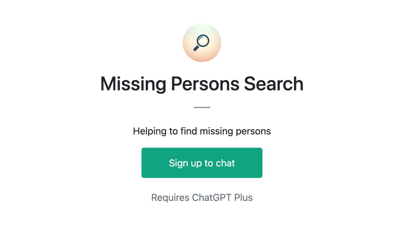 Missing Persons Search Screenshot