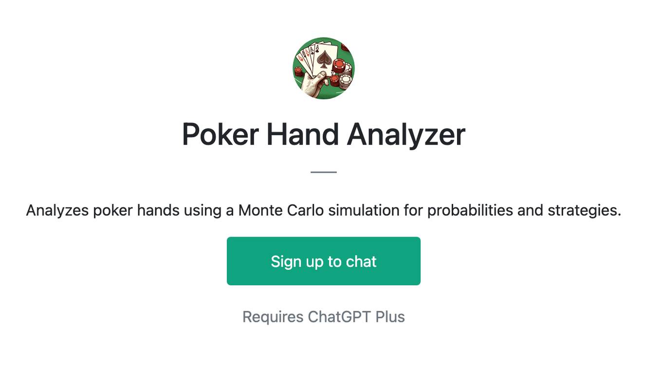 Poker Hand Analyzer Screenshot