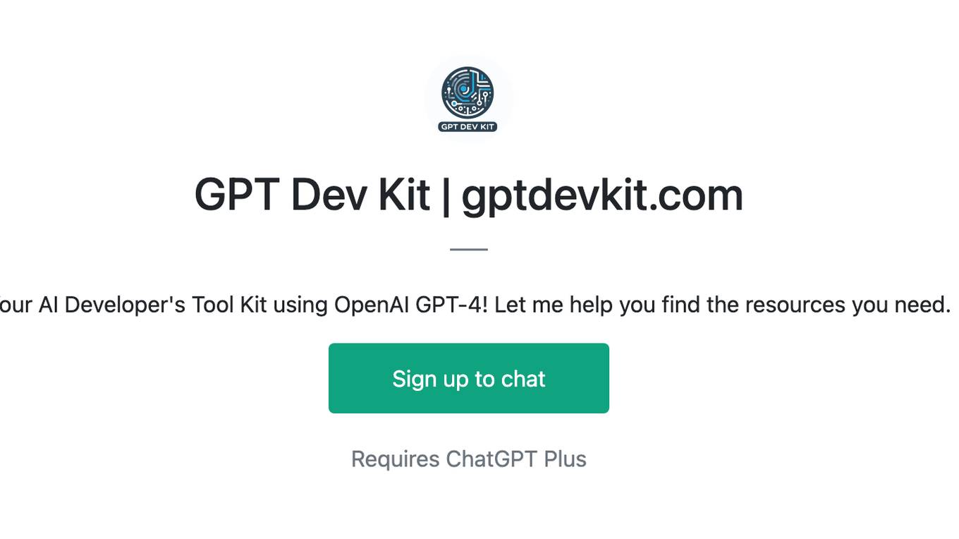 GPT Dev Kit | gptdevkit.com Screenshot