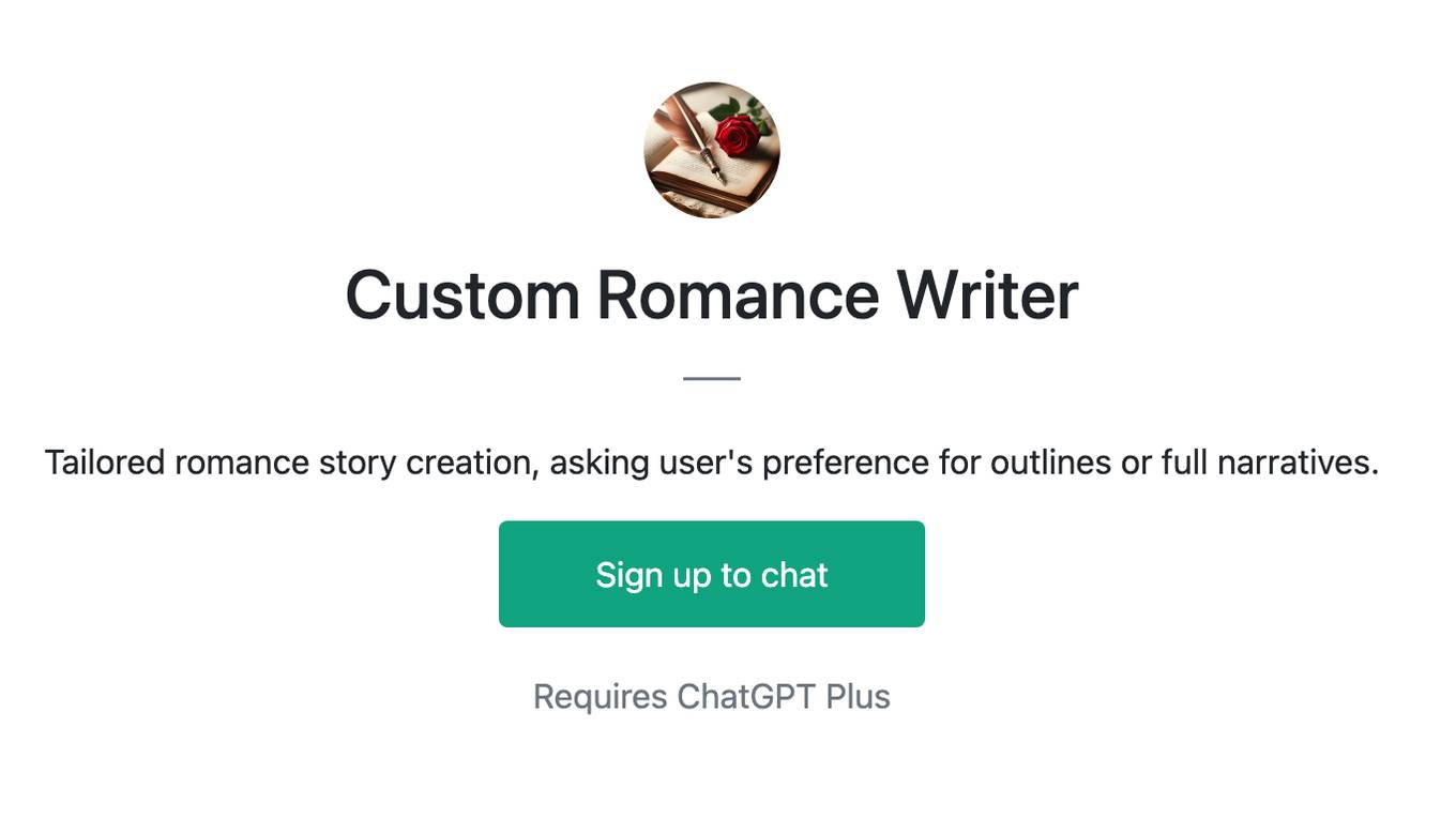 Custom Romance Writer Screenshot