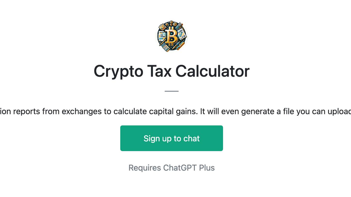 Crypto Tax Calculator Screenshot