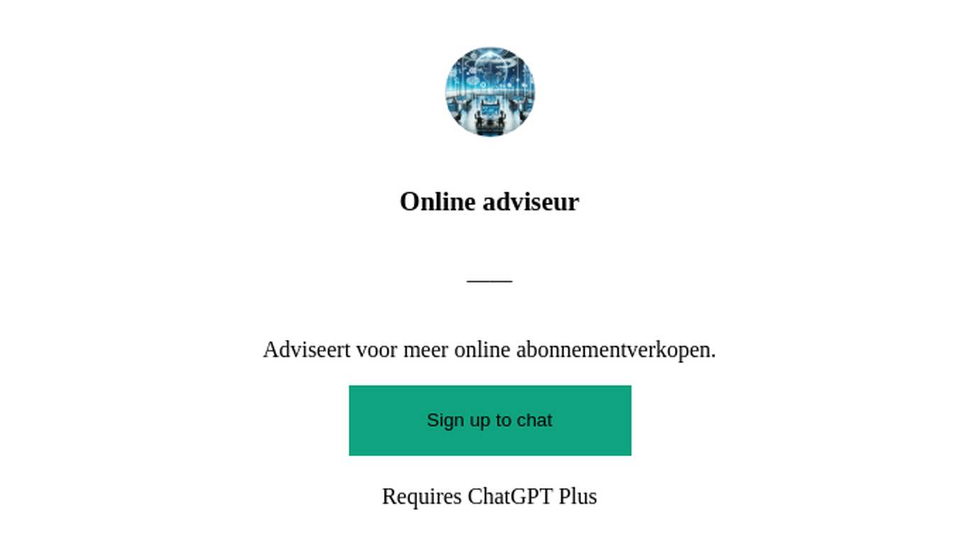 Online adviseur Screenshot