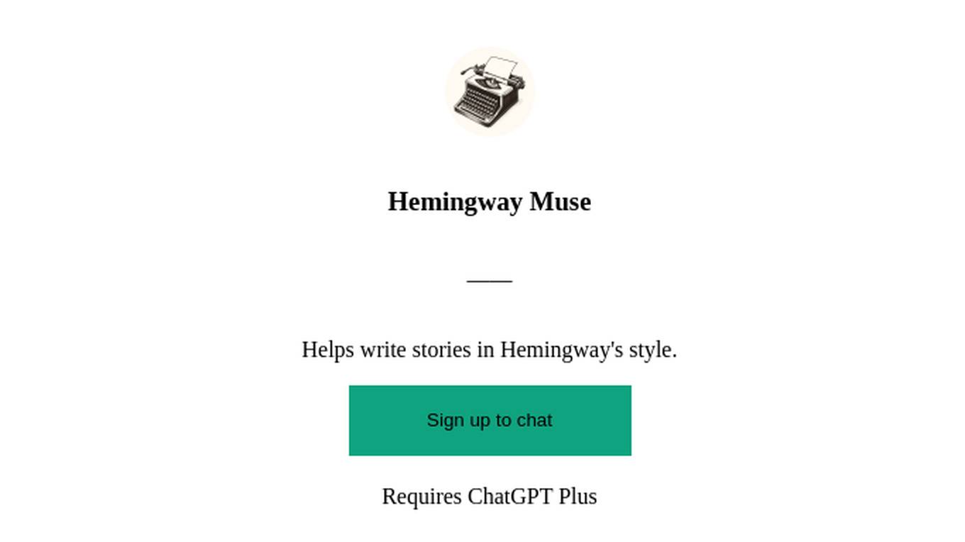 Hemingway Muse Screenshot